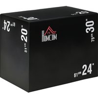 HOMCOM Box jump pliometrie 3 en 1 appareil musculation fitness & crossfit plyobox pour box training 51/61/76 cm PE noir-AOSOM.fr