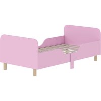 AIYAPLAY Cadre de lit pour enfants, cadre de lit simple pour enfants, barrière de sécurité, petit lit pour chambre d'enfant, MDF, sans matelas, rose