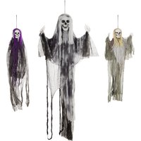 Set 3 Hanging Skeleton Halloween Decorations Scary Flying Ghost Garden Party 90 110 170cm