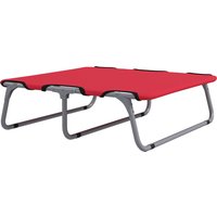 PawHut Lit Pliant pour Chiens de Petite Taille pour Intérieur et Extérieur, Métal et Tissu Oxford, 71x58x20 cm, Rouge