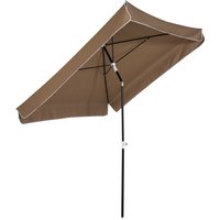 Outsunny Parasol 2x2 m d'extérieur avec auvent carré, réglable et portable, en métal et polyester, Café