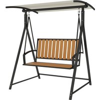 Outsunny Balancelle Hollywood avec auvent ajustable, balancelle de jardin 2 places 142 x 112 x 162cm, Noir