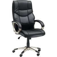 HOMCOM Chaise Bureau Luxe Pivotant Fauteuil Ordinateur Manager Noir