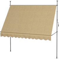 Outsunny Pergola Manuel Rétractable avec Manivelle 300x120x210-300 cm avec Hauteur Ajustable Imperméable et Anti-UV Beige