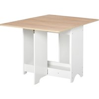 HOMCOM Table Console à Rabat avec Compartiment Étagère, Table Basse et Cuisine, Table à Rabat, Pliante, Gain de Place, Bois Couleur et Blanc, 118x80x72cm