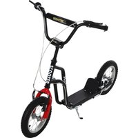 HOMCOM Trottinette Enfant Guidon Réglable Scooter Patinette Ville Enfant Roller Kickboard avec Roues Pneumatiques 12 Pouces à partir de 5 Ans Noir 120 x 58 x 75-80 cm