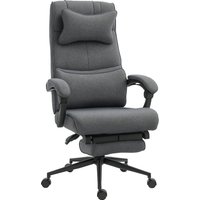 Vinsetto Sedia da Ufficio Ergonomica ad Altezza Regolabile, Poltrona con Braccioli e Poggiapiedi, 66x70x115-123cm, Grigia Aosom Italy