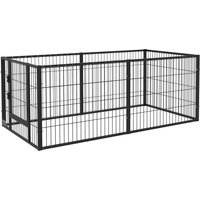 PawHut Clôture pour Chiens de petite taille avec 6 panneaux pour Intérieur et Extérieur, 82,5-150x79x61cm Métal