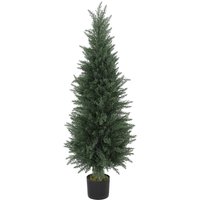 HOMCOM Plante artificielle de cyprès, 638 feuilles en plastique, avec pot, résistant aux UV, Ve