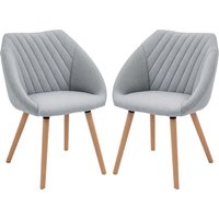 HOMCOM Lot de 2 chaises salle à manger chaise scandinave pieds effilés bois hêtre - assise doss