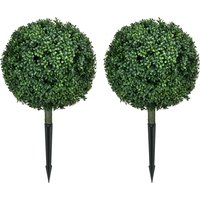 HOMCOM Lot de 2 buis artificiels, réaliste, résistant aux intempéries, facile à entretenir, 70