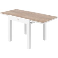 Outsunny Table de Jardin Extensible 80-160 cm pour 4-6 Places, Blanc