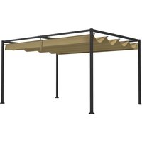 Outsunny Pergola, Protection Solaire Robuste pour Jardin, Balcon, Terrasse, en Métal et Matériau Plastique, Résistant aux UV et à l'eau, Kaki