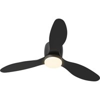 HOMCOM Ventilateur de Plafond avec Lampe et Télécommande, 3 Couleurs de Lumière, 6 Vitesses, Luminosité Ajustable, Noir