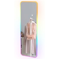 HOMCOM Miroir de Pied Entier avec Lumières LED 120x40 cm Miroir Mural avec Éclairage de 7 Couleurs RGB et Fonction de Mémoire
