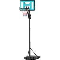 SPORTNOW Panier de basket, réglable en hauteur de 146 à 236 cm, support de basket, à roulettes, en acier, plastique, noir