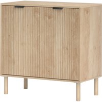 HOMCOM Meuble de Rangement en Bois à 2 Niveaux avec Etagère Réglable sur 3 Niveaux, 78x40x77,5 cm, couleur Chêne