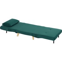 HOMCOM Fauteuil pliant avec fonction de couchage, Fauteuil relax pliant en velours côtelé, Dossier réglable, supporte jusqu'à 120 kg, Vert foncé