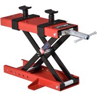 DURHAND Cric Élévateur à Ciseaux, Élévateur Moto, Cric Moto Central Ajustable Jusqu'à 500kg en Métal Rouge