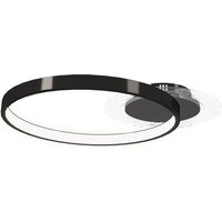 HOMCOM Plafoniera LED Moderne à 2 Anneaux avec Luminosité Réglable, Puissance 30W, Noir