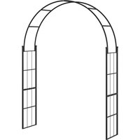 Outsunny Archetto de Jardin pour Plantes Grimpantes et Décorations, Métal Noir, 157x40x223cm