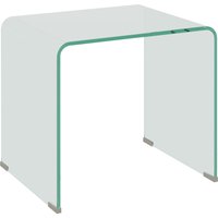 HOMCOM Table Basse en Verre Trempé Moderne pour Salon avec Design Monobloc, 50x40x45 cm, Transparent