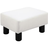 HOMCOM PU Leather Ottoman Footrest-White | Aosom Ireland