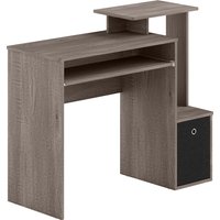 HOMCOM Computer Table with Sliding Keyboard Tray, Storage Drawer & Shelf, Home Office PC Desk, Computer Desk, Grey Aosom UK