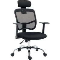 Vinsetto Chaise de bureau fauteuil pivontant à 360° ergonomique dossier inclinable hauteur réglable tétière maille 63 x 62 x 117 cm noir
