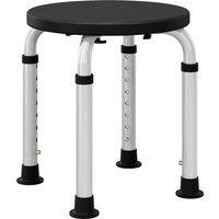 HOMCOM Tabouret de Douche réglable en Hauteur siège de Douche Ergonomique Pieds antidérapants Charge Max. 136 Kg alu HDPE Noir
