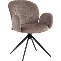 HOMCOM Chaise bureau ergonomique, fauteuil de bureau avec siège pivotant à retour automatique, 60 x 66 x 86,5 cm, brun clair