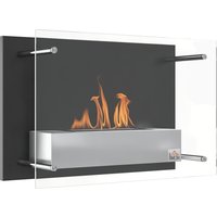 HOMCOM Lareira de Bioetanol de Parede 60x22x40cm Capacidade de 1,5 Combustão de 3 Horas Estufa de Bioetanol Preto Aosom Portugal