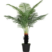 120cm Artificial Areca Palm Tree 9 PE Leaves Decorative Artificial Plant Plastic Pot Flocked Soil Fake Plant Home Office Decor