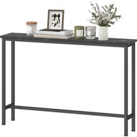 HOMCOM Console d'Entrée Étroite avec Surface Effet Marbre et Cadre en Métal 100x20x66 cm Noir