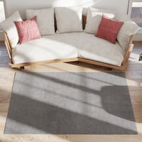 HOMCOM Teppich Wohnzimmer 160 x 120 cm Langflor Teppich, maschinenwaschbar, rutschfest, Kunstfell, für Wohnzimmer, Schlafzimmer, Büro, Hellgrau Aosom