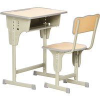 HOMCOM Bureau enfant Vintage style pupitre d'écolier kaki bois clair