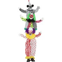 Life Stackable Halloween Animated Clown Light Up Eyes Sound Activated Scary Halloween Decorations Battery Operated Indoor Party Props
