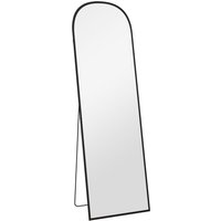HOMCOM Full Length Mirror, 162x50cm Arched Free Standing Floor Mirror w/ Aluminium Alloy Frame, Hanging or Leaning for Living Room, Bedroom Aosom UK