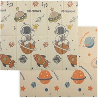 AIYAPLAY Tapis pour Enfants 0-6 Ans sur le Thème de l'Espace avec Surface Imperméable en XPE Multicolore, 196x176x1,5 cm