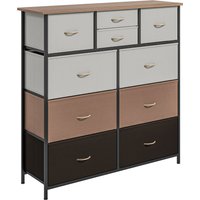 HOMCOM Chest of Drawers for Bedroom 10Drawer Dresser with Foldable Fabric Drawers and Metal Frame Colourful Storage Solution Aosom UK