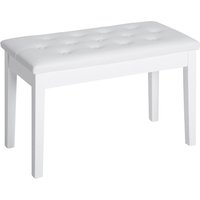 HOMCOM PU Leather Upholstered Piano Stool Makeup Stool Bench Dressing Table Seat with Storage 76x36x50cm, White | Aosom Ireland