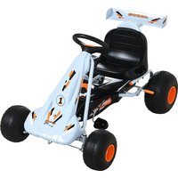 HOMCOM Kart à pédales Go-Kart pour enfants de 3 à 8 ans siège réglable métal plastique 97L x 66l x 59H cm charge max. 35 Kg