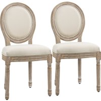 HOMCOM Ensemble de 2 chaises de salle à manger chaise de cuisine design vintage et élégant mousse épaisse dossier rond sans accoudoirs