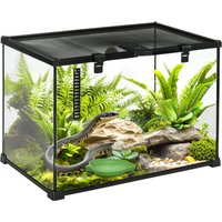 PawHut Terrarium Reptiles avec Couvercle Coulissant, Treillis Métallique et Thermomètre Aosom France