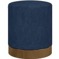 HOMCOM Soft Padded Corduroy Footstool - Dark Blue | Aosom Ireland
