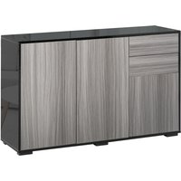 HOMCOM Modern Stylish Freestanding Push-Open Design Cabinet with 2 Drawer, 2 Door Cabinet, 2 Part Inner Space | Aosom Ireland