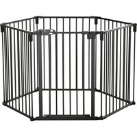 PawHut Barrière de sécurité modulable en acier, plastique noir, vert Aosom France