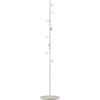 HOMCOM Albero Appendiabiti in Acciaio con 8 Ganci e Base Rotonda in Marmo, 35x35x170 cm, Bianco