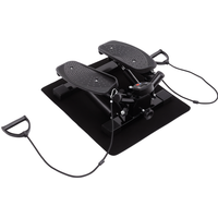HOMCOM Mini Stepper Sidestepper Fitness Heimtrainer mit Trainingsbändern schwarz, kompakt & effektiv für Zuhause Aosom.de