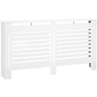 HOMCOM Copritermosifoni a Doghe con Ripiano Portaoggetti, in Legno, 172x19x81 cm, Bianco Aosom Italy